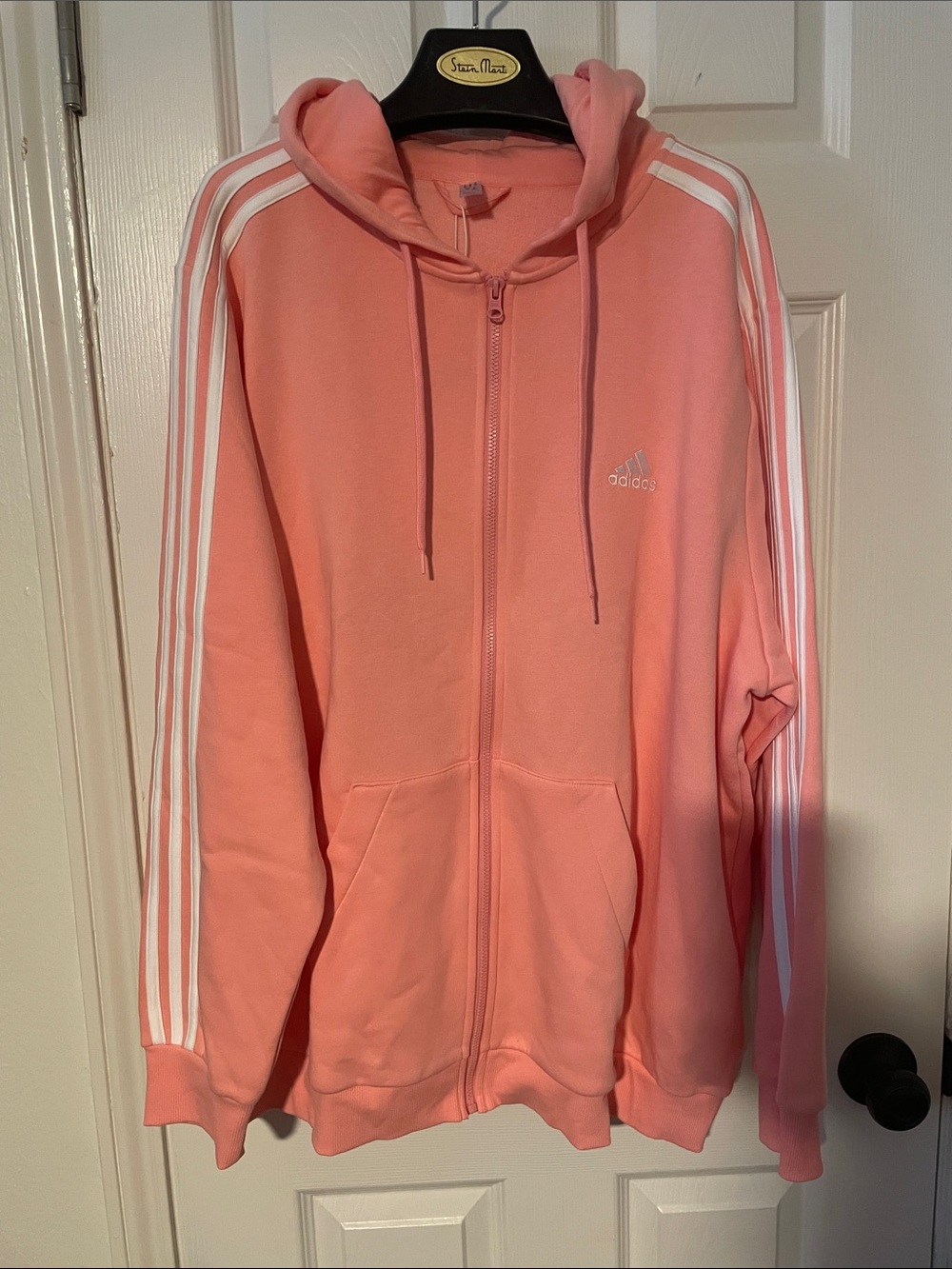 Adidas 3 striped pink track jacket